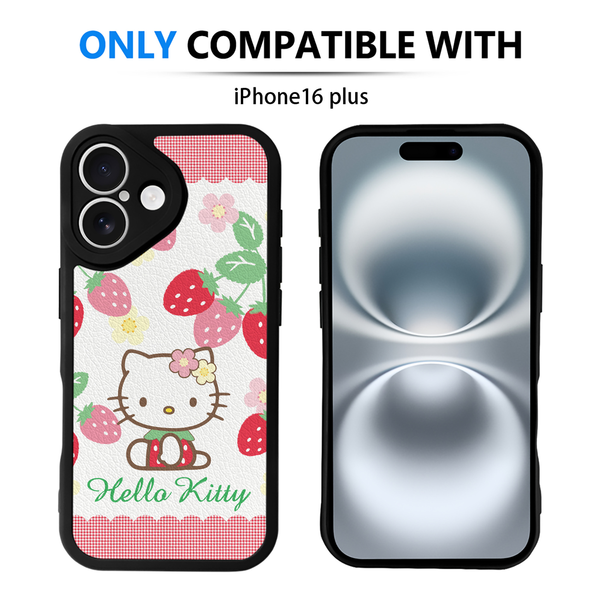 （画像用） Hello Kitty ハローキティ 【iPhone 16シリーズ対応】シリコンスマホケース（レザー調） 材質：シリコン